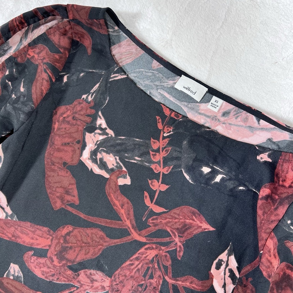 Aritzia Wilfred Pozzi Open Tie Sleeve Floral Blouse Xsmall Boho 2.0 Y2K Flowy